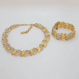 Francois | Vintage Filigree Open Work Gold & Silver Tone Necklace & Bracelet Set